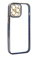 Newface iPhone 12 Pro Max Kılıf Liva Lens Silikon - Mavi - Görsel 4