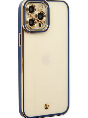 Newface iPhone 12 Pro Max Kılıf Liva Lens Silikon - Mavi