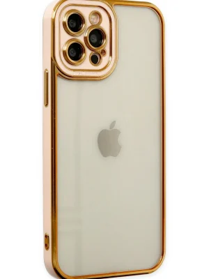 Newface iPhone 12 Pro Max Kılıf Liva Lens Silikon - Rose