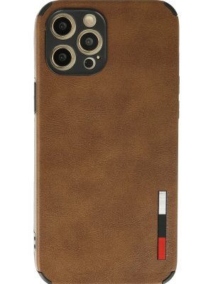 Newface iPhone 12 Pro Max Kılıf Loop Deri Silikon - Kahverengi