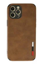 Newface iPhone 12 Pro Max Kılıf Loop Deri Silikon - Kahverengi