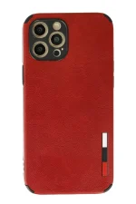 Newface iPhone 12 Pro Max Kılıf Loop Deri Silikon - Kırmızı