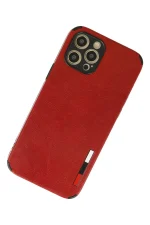 Newface iPhone 12 Pro Max Kılıf Loop Deri Silikon - Kırmızı - Görsel 3