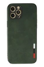 Newface iPhone 12 Pro Max Kılıf Loop Deri Silikon - Yeşil