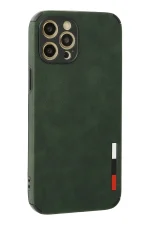 Newface iPhone 12 Pro Max Kılıf Loop Deri Silikon - Yeşil - Görsel 3