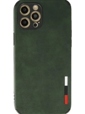 Newface iPhone 12 Pro Max Kılıf Loop Deri Silikon - Yeşil