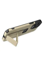 Newface iPhone 12 Pro Max Kılıf Mega Standlı Silikon - Gold - Görsel 4