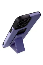 Newface iPhone 12 Pro Max Kılıf Mega Standlı Silikon - Lila - Görsel 3