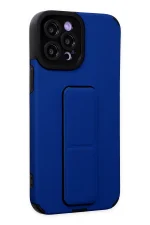 Newface iPhone 12 Pro Max Kılıf Mega Standlı Silikon - Mavi - Görsel 2