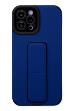 Newface iPhone 12 Pro Max Kılıf Mega Standlı Silikon - Mavi