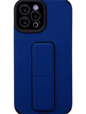 Newface iPhone 12 Pro Max Kılıf Mega Standlı Silikon - Mavi