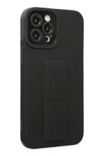 Newface iPhone 12 Pro Max Kılıf Mega Standlı Silikon - Siyah - Görsel 2