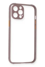 Newface iPhone 12 Pro Max Kılıf Miami Şeffaf Silikon - Açık Mor