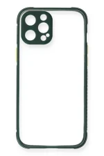 Newface iPhone 12 Pro Max Kılıf Miami Şeffaf Silikon - Koyu Yeşil - Görsel 2