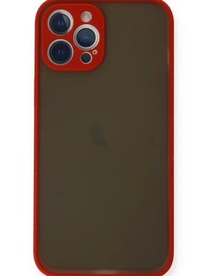 Newface iPhone 12 Pro Max Kılıf Montreal Silikon Kapak - Kırmızı