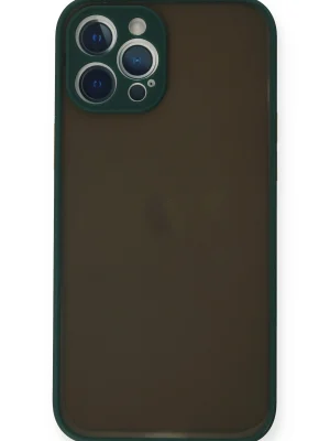 Newface iPhone 12 Pro Max Kılıf Montreal Silikon Kapak - Yeşil