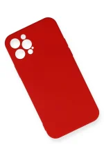 Newface iPhone 12 Pro Max Kılıf Nano içi Kadife Silikon - Kırmızı - Görsel 2