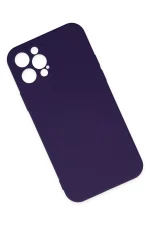 Newface iPhone 12 Pro Max Kılıf Nano içi Kadife Silikon - Mor - Görsel 2