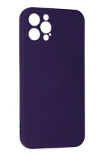 Newface iPhone 12 Pro Max Kılıf Nano içi Kadife Silikon - Mor - Görsel 3