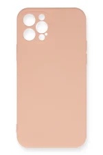 Newface iPhone 12 Pro Max Kılıf Nano içi Kadife Silikon - Pudra