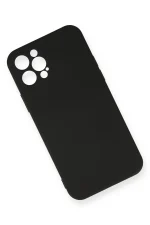 Newface iPhone 12 Pro Max Kılıf Nano içi Kadife Silikon - Siyah - Görsel 2