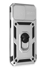 Newface iPhone 12 Pro Max Kılıf Pars Lens Yüzüklü Silikon - Gümüş - Görsel 2