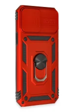 Newface iPhone 12 Pro Max Kılıf Pars Lens Yüzüklü Silikon - Kırmızı - Görsel 2