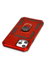 Newface iPhone 12 Pro Max Kılıf Pars Lens Yüzüklü Silikon - Kırmızı - Görsel 5