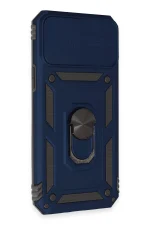 Newface iPhone 12 Pro Max Kılıf Pars Lens Yüzüklü Silikon - Lacivert - Görsel 2