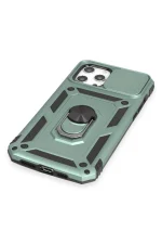 Newface iPhone 12 Pro Max Kılıf Pars Lens Yüzüklü Silikon - Yeşil - Görsel 4