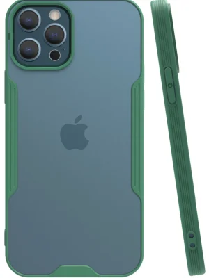 Newface iPhone 12 Pro Max Kılıf Platin Silikon - Yeşil