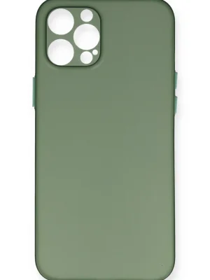 Newface iPhone 12 Pro Max Kılıf PP Ultra İnce Kapak - Yeşil