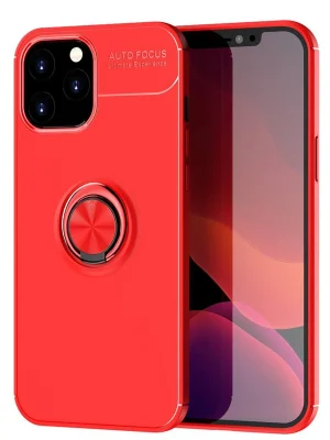 Newface iPhone 12 Pro Max Kılıf Range Yüzüklü Silikon - Kırmızı