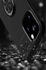 Newface iPhone 12 Pro Max Kılıf Range Yüzüklü Silikon - Siyah-Kırmızı - Görsel 6