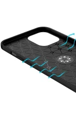 Newface iPhone 12 Pro Max Kılıf Range Yüzüklü Silikon - Siyah-Kırmızı - Görsel 7