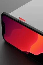 Newface iPhone 12 Pro Max Kılıf Range Yüzüklü Silikon - Siyah-Kırmızı - Görsel 8