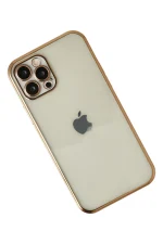 Newface iPhone 12 Pro Max Kılıf Razer Lensli Silikon - Gold - Görsel 2