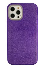 Newface iPhone 12 Pro Max Kılıf Simli Katmanlı Silikon - Mor