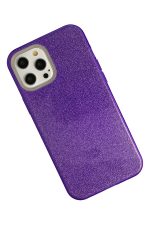 Newface iPhone 12 Pro Max Kılıf Simli Katmanlı Silikon - Mor - Görsel 2