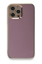 Newface iPhone 12 Pro Max Kılıf Volet Silikon - Mor - Görsel 3