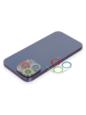 Newface iPhone 12 Pro Max Renkli Kamera Lens Koruma Cam - Mavi-Yeşil