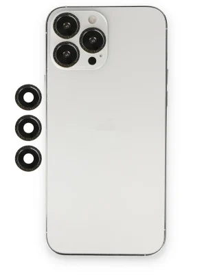 Newface iPhone 12 Pro Max Shine Kamera Lens - Siyah