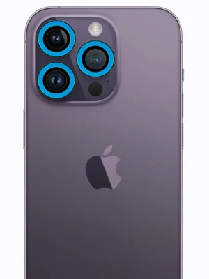 Newface iPhone 12 Pro Neon Fosforlu Kamera Lens - Mavi