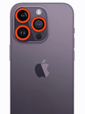 Newface iPhone 12 Pro Neon Fosforlu Kamera Lens - Turuncu