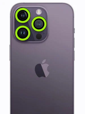 Newface iPhone 12 Pro Neon Fosforlu Kamera Lens - Yeşil