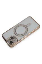 Newface iPhone 13 Kılıf Joke Simli Magneticsafe Kılıf - Gold - Görsel 2