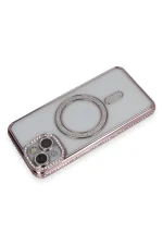 Newface iPhone 13 Kılıf Joke Simli Magneticsafe Kılıf - Pembe - Görsel 2