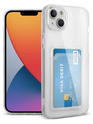 Newface iPhone 13 Kılıf Kart Şeffaf Silikon - Şeffaf