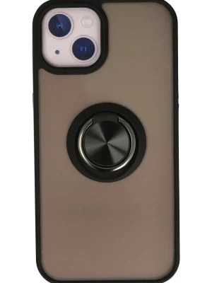 Newface iPhone 13 Kılıf Montreal Yüzüklü Silikon Kapak - Siyah