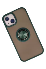 Newface iPhone 13 Kılıf Montreal Yüzüklü Silikon Kapak - Yeşil - Görsel 2